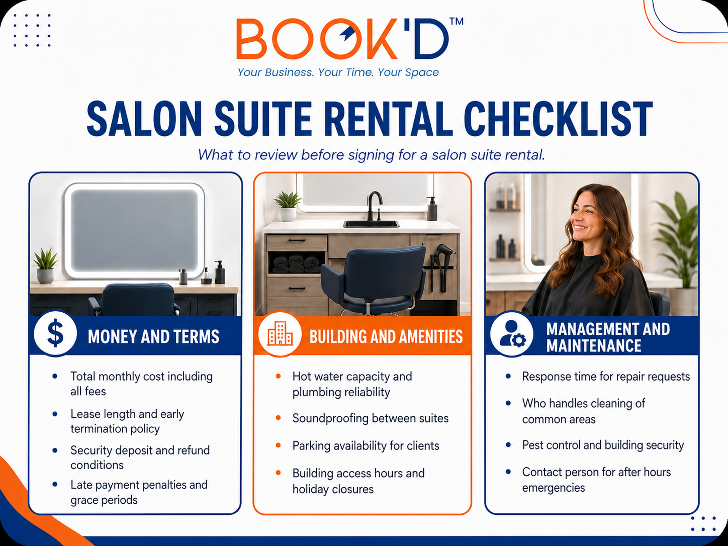 salon suite rental checklist